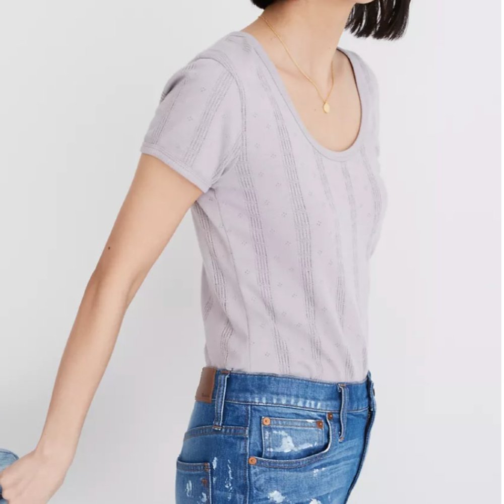 Madewell Pointelle Ribbed Tee - Picture 3 of 9